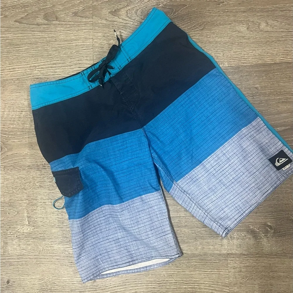 Quiksilver Men's Black and Blue Board Shorts